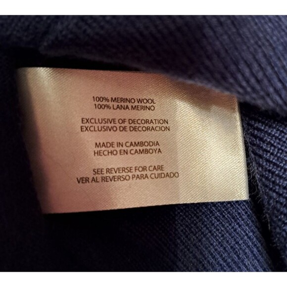 Banana Republic Men's Merino Wool Warm Sweater Blue Crew Neck Cozy Knit Medium - Picture 10 of 10